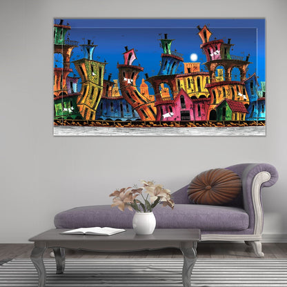 Quadro Moderno "Case Storte" - Playcolour Design Shop Online