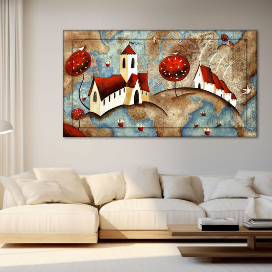 Quadro Moderno "I Due Mondi" - Playcolour Design Shop Online